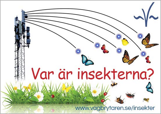 Flygande insekter flyr från mobilmas